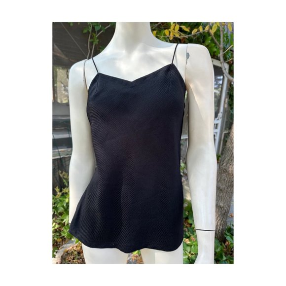 Simon Chang Diffusion Black Camisole Embossed Diagonal Rib Jacquard Sz 6 - Picture 1 of 12